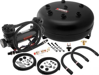 VIXEN AIR VXO8840DB 4 GALLON STEEL PANCAKE AIR TANK WITH DUAL CYLINDER 300 PSI AIR COMPRESSOR ONBOARD AIR SYSTEM