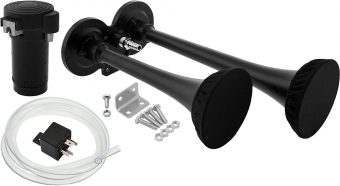 VIXEN HORNS VXH2311B/P DUAL TRUMPET TRAIN AIR HORN KIT WITH COVERS BLACK