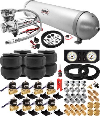 VIXEN AIR VXX1208FW/4850C AIR SUSPENSION KIT FOR TRUCK/CAR BAG/AIR RIDE/SPRING. ON BOARD SYSTEM, 200PSI COMPRESSOR, 5 GALLON